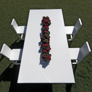 Canopo tavolo rettangolare con fioriera